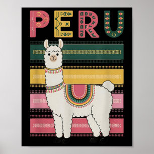 Niedlicher peruanischer Llama aus Peru - Fun Peru Poster
