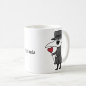 Niedlicher Pestarzt mit Herz-Einzigartiger Individ Kaffeetasse (VorderseiteRechts)