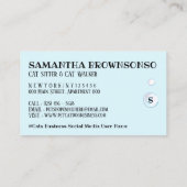 Niedlicher Pet Care Wellness-Center Salon Sitzen B Visitenkarte (Rückseite)