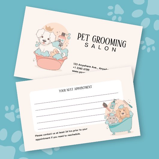Niedlicher Pet Grooming Salon Erinnerung Terminkarte