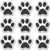 Niedlicher Pet Schwarze Paw Print Hund Katze Aufkleber (Vorderseite)