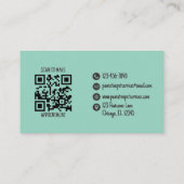 Niedlicher Pet Sitter Aquamariner Katzen QR-Code Visitenkarte (Rückseite)