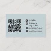 Niedlicher Pet Sitter Blue Cat Dog QR Code Visitenkarte (Rückseite)