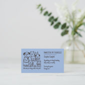 Niedlicher Pet Sitter Blue Cat Dog QR Code Visitenkarte (Stehend Vorderseite)