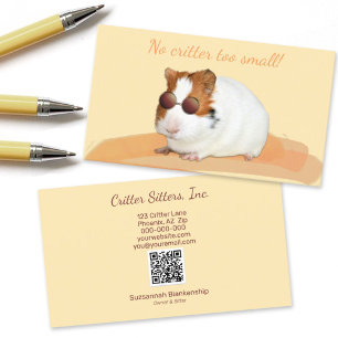 Niedlicher Pet-Sitter-Guinea - QR-Code Visitenkarte