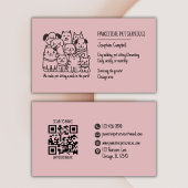 Niedlicher Pet Sitter Pink Cat QR Code Visitenkarte