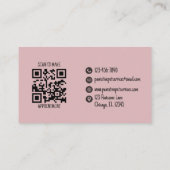 Niedlicher Pet Sitter Pink Cat QR Code Visitenkarte (Rückseite)
