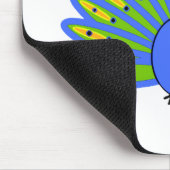 Niedlicher Pfau in Blau und Grün Mousepad (Ecke)