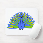 Niedlicher Pfau in Blau und Grün Mousepad (Mit Mouse)
