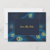 Niedlicher Pfau Save the Date Ankündigung (Rückseite)
