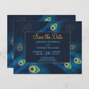 Niedlicher Pfau Save the Date Ankündigung
