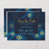 Niedlicher Pfau Save the Date Postkarte (Vorne/Hinten)