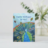 Niedlicher Pfauengeburt Postkarte (Stehend Vorderseite)