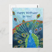 Niedlicher Pfauengeburt Postkarte (Vorne/Hinten)