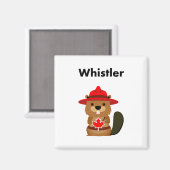 Niedlicher Pfeifbäcker mit Ahornblätterblättriger Magnet (Vorderseite/Rückseite)