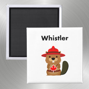 Niedlicher Pfeifbäcker mit Ahornblätterblättriger Magnet
