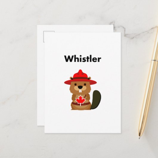 Niedlicher Pfeifbäcker mit Ahornblätterblättriger  Postkarte (Vorderseite/Rückseite Beispiel)