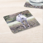 NIEDLICHER PFERD RECHTECKIGER PAPPUNTERSETZER (angewinkelt)