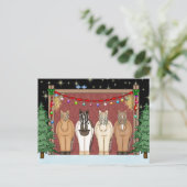 Niedlicher Pferdeherd Happy Holidays Weihnachten (Stehend Vorderseite)