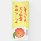 Niedlicher Pfirsichgelber Cartoon Banner (Vertikal)