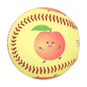 Niedlicher Pfirsichgelber Cartoon Baseball