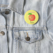 Niedlicher Pfirsichgelber Cartoon Button (Beispiel)