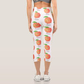 Niedlicher Pfirsichgelber Cartoon Capri Leggings (Rückseite)