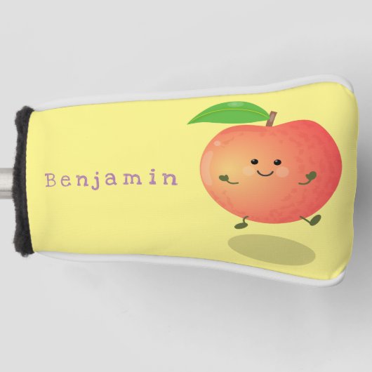 Niedlicher Pfirsichgelber Cartoon Golf Headcover (Vorderseite)