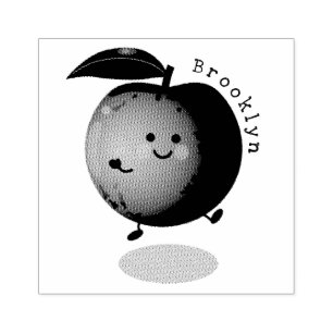 Niedlicher Pfirsichgelber Cartoon Gummistempel