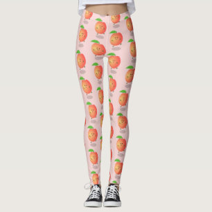 Niedlicher Pfirsichgelber Cartoon Leggings