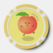 Niedlicher Pfirsichgelber Cartoon Pokerchips (Rückseite)