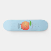 Niedlicher Pfirsichgelber Cartoon Skateboard (Horizontal)
