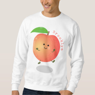 Niedlicher Pfirsichgelber Cartoon Sweatshirt