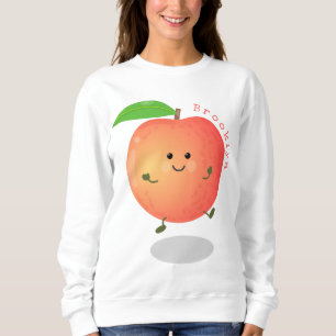 Niedlicher Pfirsichgelber Cartoon Sweatshirt