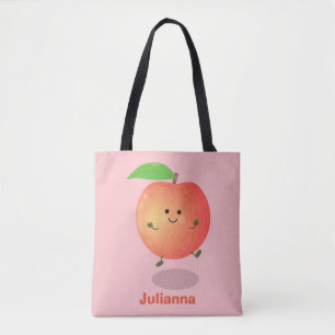 Niedlicher Pfirsichgelber Cartoon Tasche