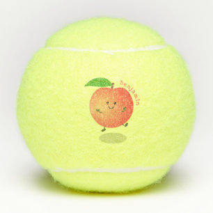 Niedlicher Pfirsichgelber Cartoon Tennisbälle