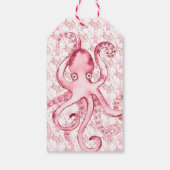 Niedlicher Pfirsichkorallenwassertopus | Baby Girl Geschenkanhänger (Rückseite)