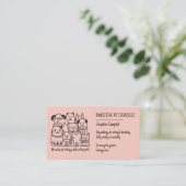 Niedlicher Pfirsichsitzer Katze QR-Code Visitenkarte (Stehend Vorderseite)