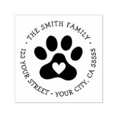 Niedlicher Pfotendruck mit Herz-Rücksendeadresse Permastempel (Design)