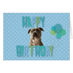 Niedlicher Pibull Hund Happy Birthday Grußkarte