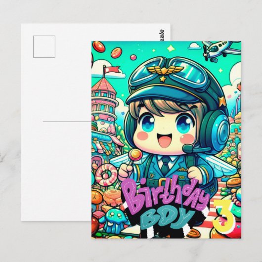 Niedlicher Pilot Geburtstagskind Postkarte (Vorne/Hinten)