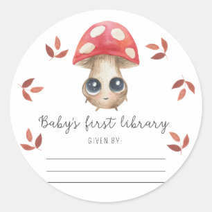 Niedlicher Pilz - Exlibris, Bücher für Baby Runder Aufkleber