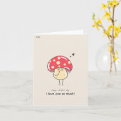 Niedlicher Pilz Ich Liebe Sie so viel! Karte (Gelbe Blume)
