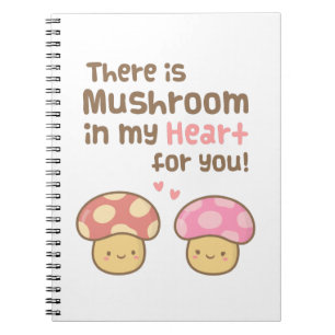 Niedlicher Pilz in meinem Herzen für Sie süßes Notizblock