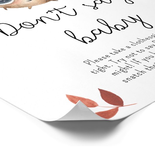 Niedlicher Pilz - Sag kein Babyposter Poster (Ecke)