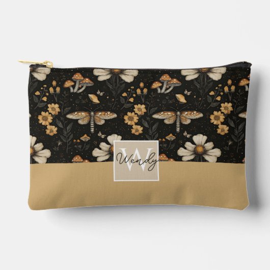 Niedlicher Pilz und Blume fallen Muster Zubehörtasche (Vorderseite)