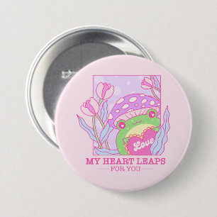 Niedlicher Pilz und Frosch - mein Herz springt für Button