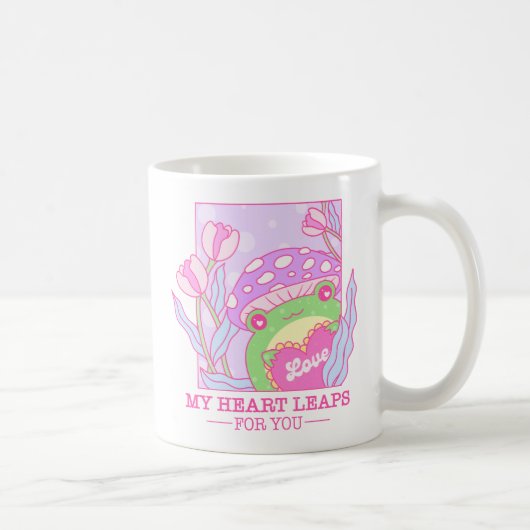 Niedlicher Pilz und Frosch - mein Herz springt für Kaffeetasse (Rechts)