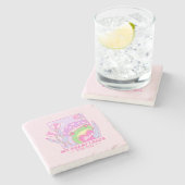 Niedlicher Pilz und Frosch - mein Herz springt für Steinuntersetzer (Seitenansicht)