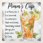 Niedlicher Pimm's Cup Cocktail Rezept Glasuntersetzer (Vorderseite)